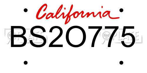 BS2O775 California License Plate