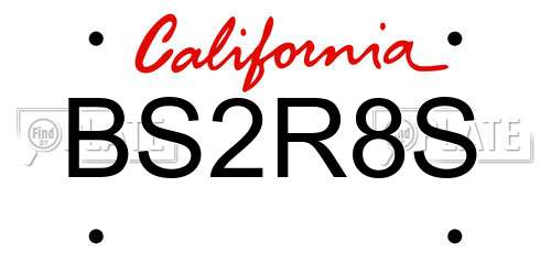 BS2R8S California License Plate