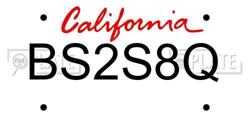 BS2S8Q California License Plate