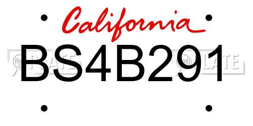 BS4B291 California License Plate