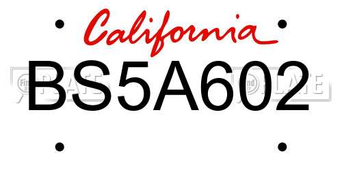 BS5A602 California License Plate