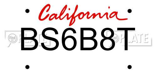 BS6B8T California License Plate
