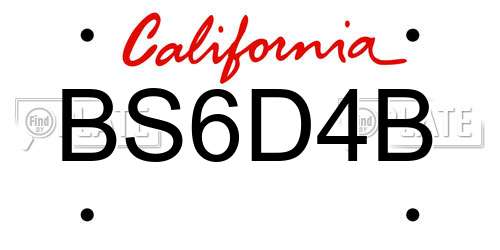 BS6D4B California License Plate