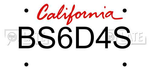 BS6D4S California License Plate