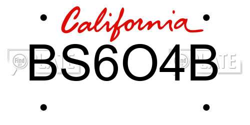 BS6O4B California License Plate