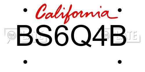 BS6Q4B California License Plate