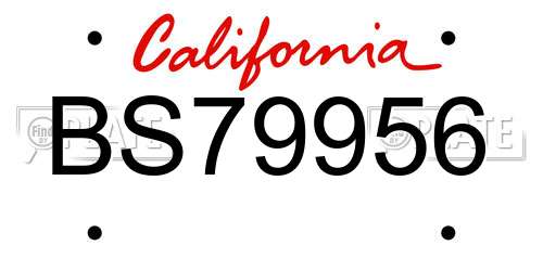 BS79956 California License Plate