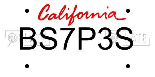 BS7P3S California License Plate