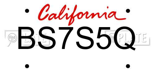 BS7S5Q California License Plate