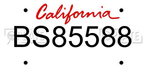 BS85588 California License Plate