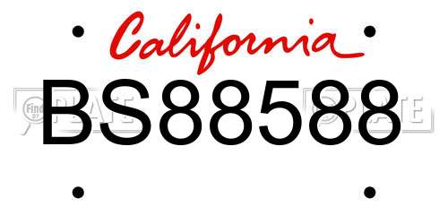 BS88588 California License Plate