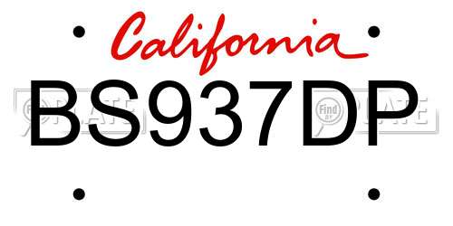 BS937DP California License Plate