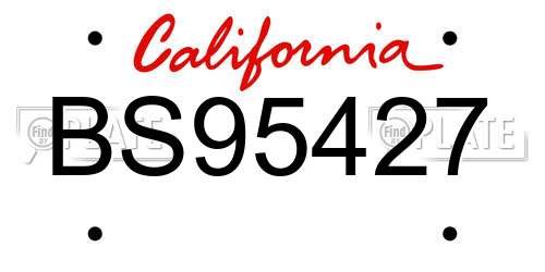 BS95427 California License Plate