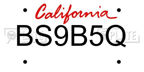 BS9B5Q California License Plate