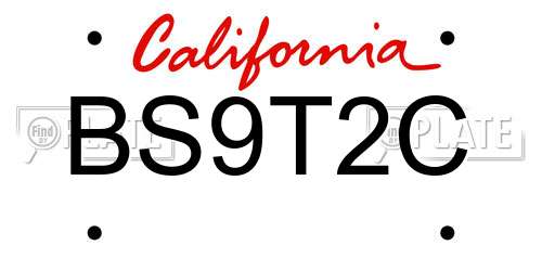 BS9T2C California License Plate