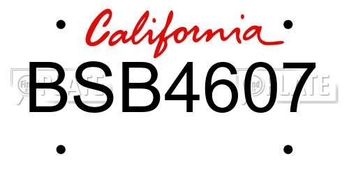BSB4607 California License Plate