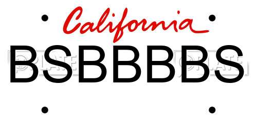 BSBBBBS California License Plate