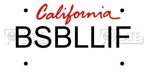 BSBLLIF California License Plate