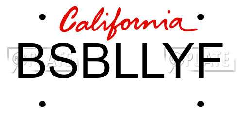 BSBLLYF California License Plate