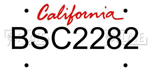BSC2282 California License Plate