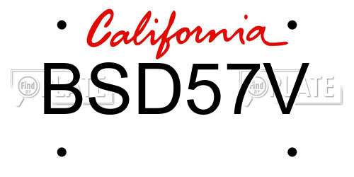 BSD57V California License Plate