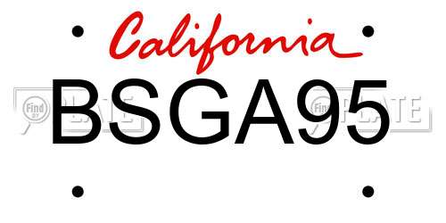 BSGA95 California License Plate