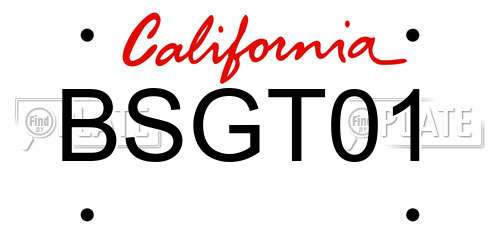 BSGT01 California License Plate