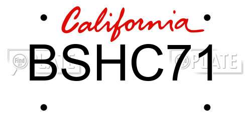 BSHC71 California License Plate