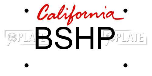 BSHP California License Plate