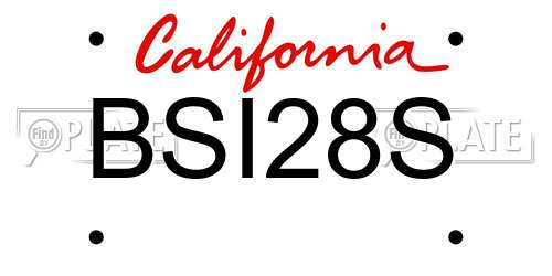 BSI28S California License Plate