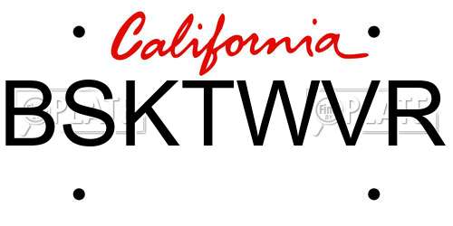 BSKTWVR California License Plate