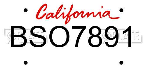 BSO7891 California License Plate