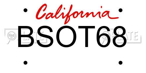 BSOT68 California License Plate