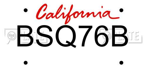 BSQ76B California License Plate