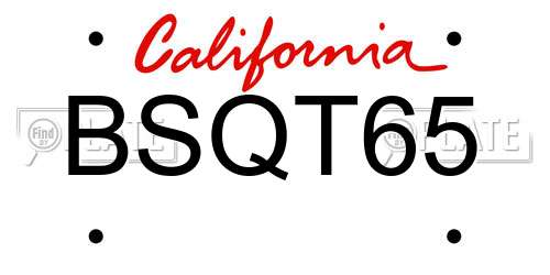 BSQT65 California License Plate