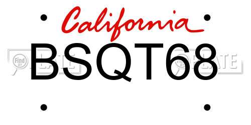 BSQT68 California License Plate