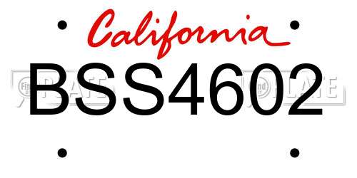 BSS4602 California License Plate