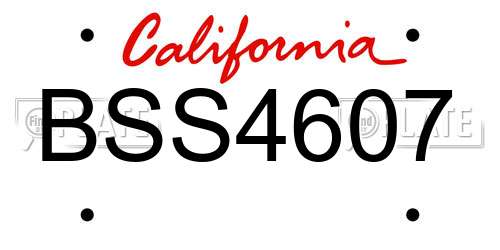 BSS4607 California License Plate