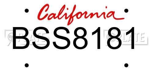 BSS8181 California License Plate