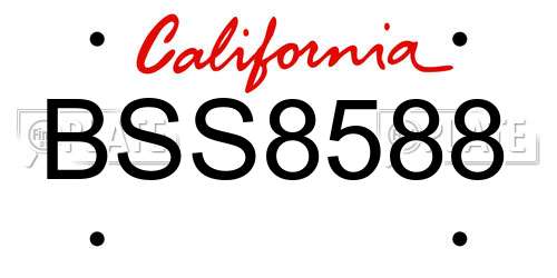 BSS8588 California License Plate