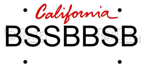 BSSBBSB California License Plate