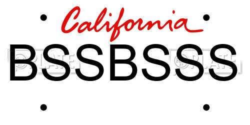 BSSBSSS California License Plate