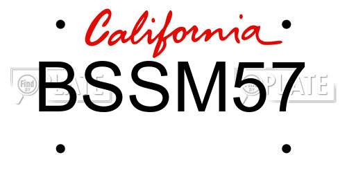 BSSM57 California License Plate