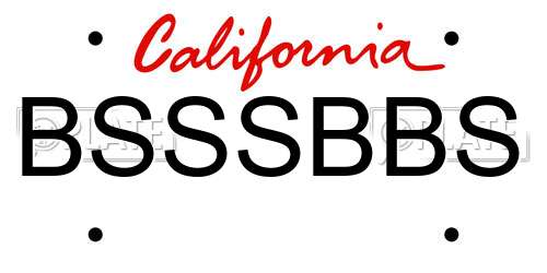 BSSSBBS California License Plate