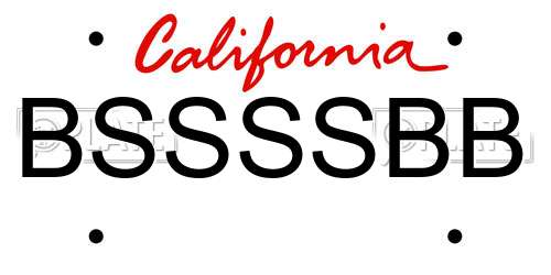 BSSSSBB California License Plate