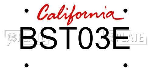 BST03E California License Plate
