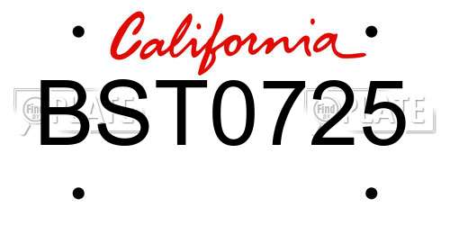 BST0725 California License Plate