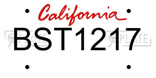 BST1217 California License Plate