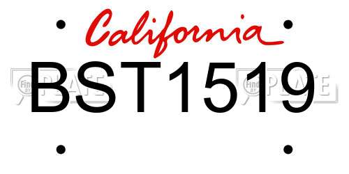 BST1519 California License Plate