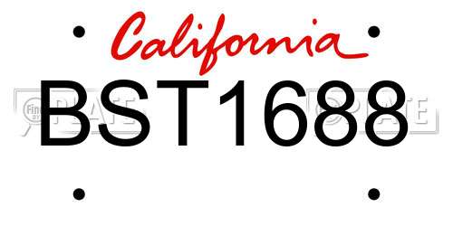 BST1688 California License Plate